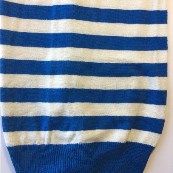 H&M Men V-Neck Sweater Blue White Striped Long Sleeve 100% Cotton Medium - Picture 12 of 12